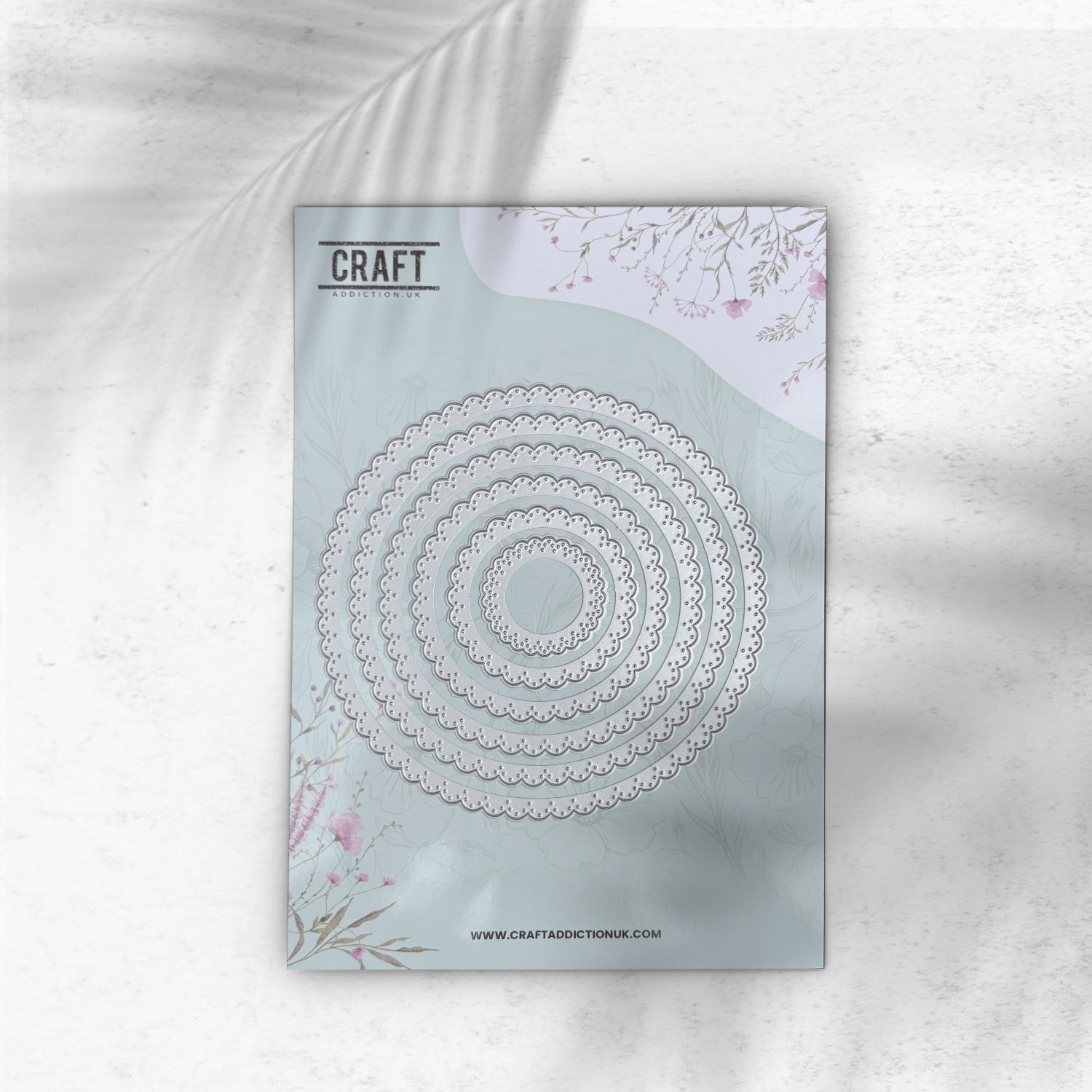 Large Nest Of 12 Circle Scallop & Stitch Patterned Metal Cutting Dies For Card Making & Crafting (H5)