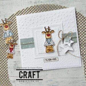 Cosy Christmas Reindeer - Digi Stamp (Coloured + Uncoloured)