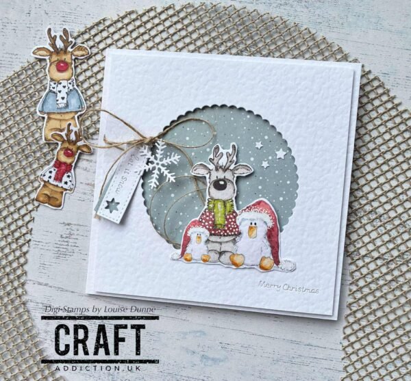 Cosy Christmas Reindeer - Digi Stamp (Coloured + Uncoloured) - Image 7