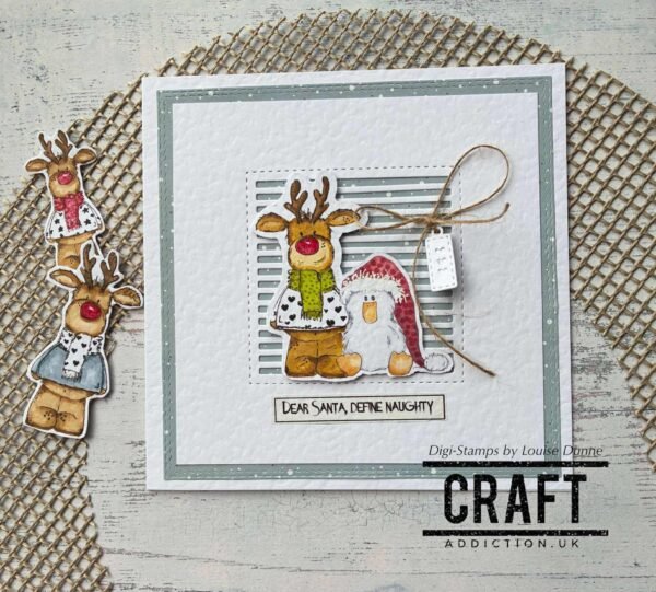 Cosy Christmas Reindeer - Digi Stamp (Coloured + Uncoloured) - Image 6