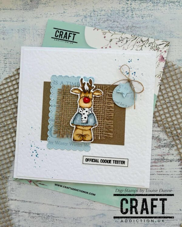 Cosy Christmas Reindeer - Digi Stamp (Coloured + Uncoloured) - Image 3