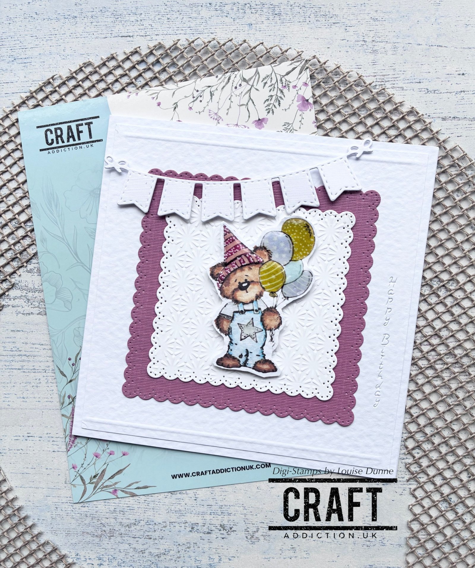 Jellybean Party Bear - Digi Stamp (Coloured + Uncoloured)